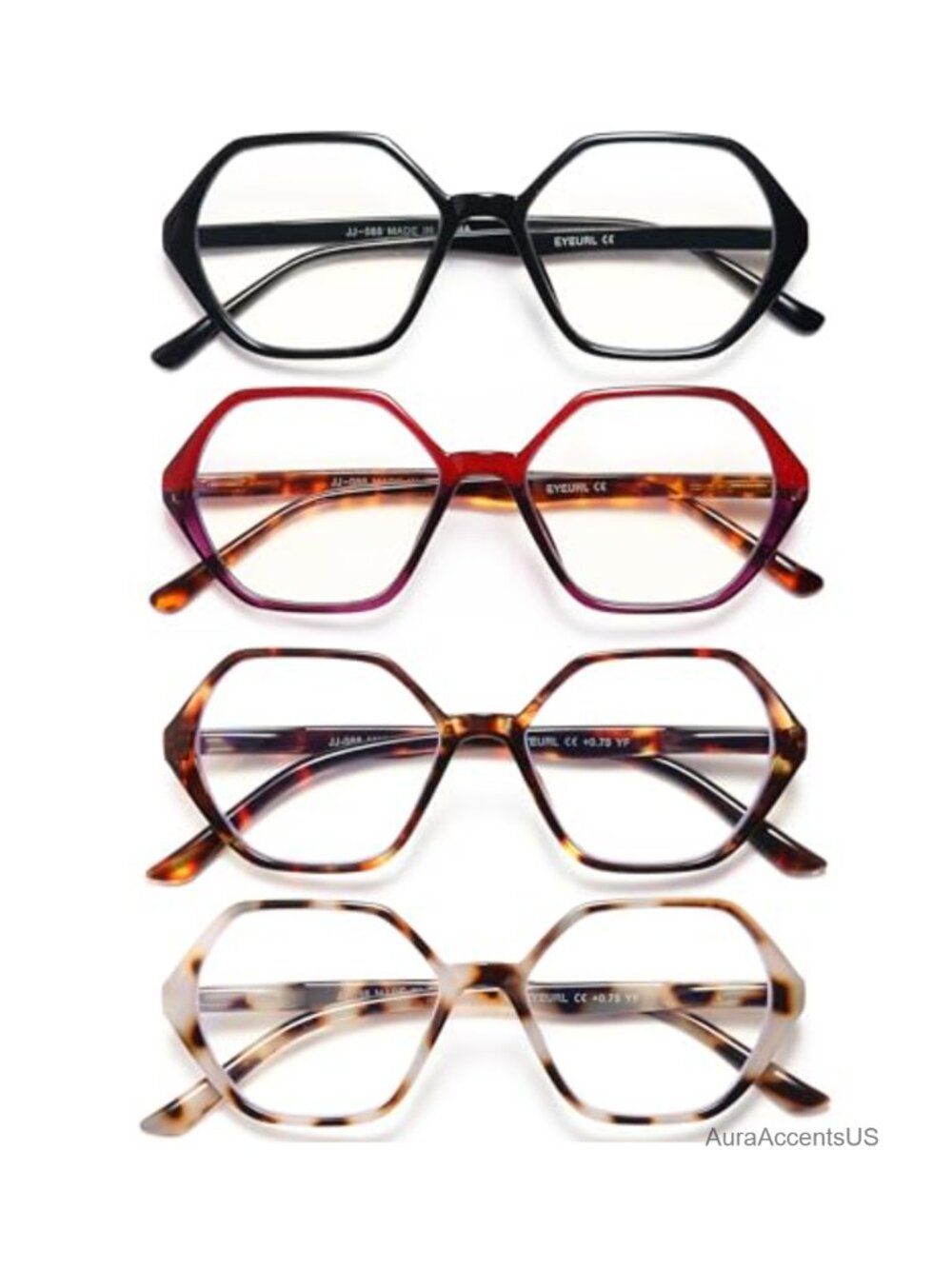 4 Pack Reading Glasses Blue Light Blocking UV400 Protection Diamond Frame Gift